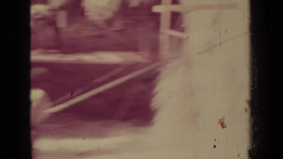 In the 1937 Klamath footage, a blurred view shows river water and a faint wooden or rail-like structure near the bank.