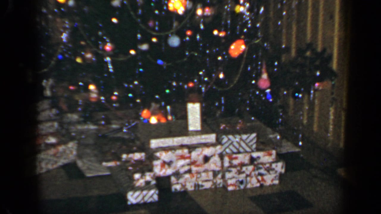 Decorated Christmas tree with wrapped presents underneath.