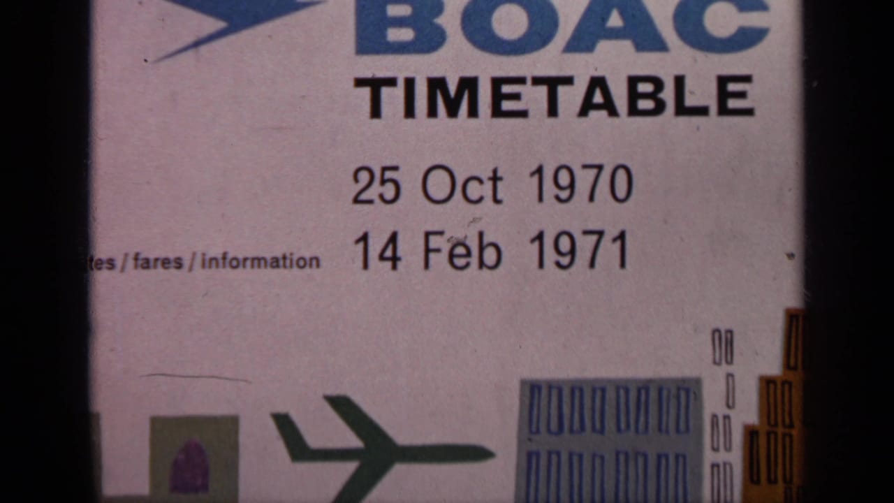 Close-up of a BOAC timetable cover with 1970 and 1971 dates.