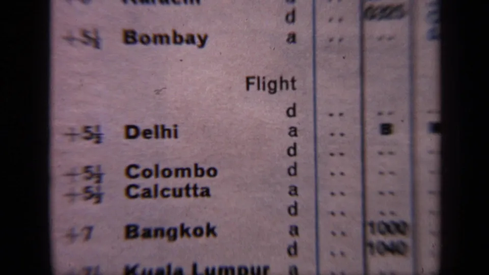 India-related BOAC schedule page showing route names such as Bombay, Delhi, Colombo, Calcutta, Bangkok, and Kuala Lumpur.