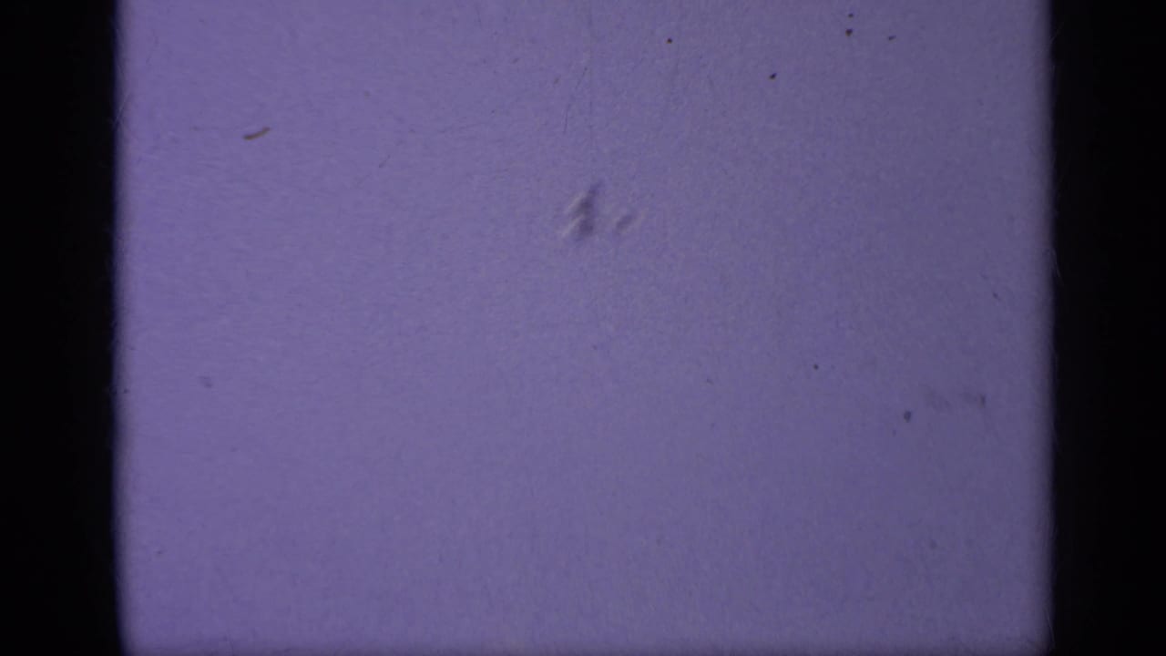 Pale blue-purple sky with film border and small dust marks.
