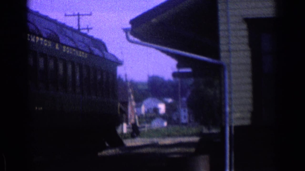 Dark green passenger rail cars beside a small station platform.