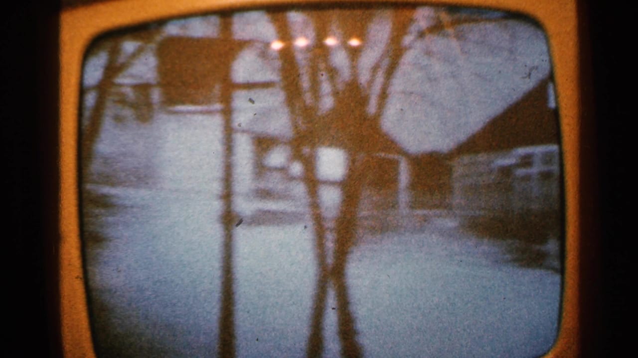 Flooded street with bare trees and houses beyond the water.