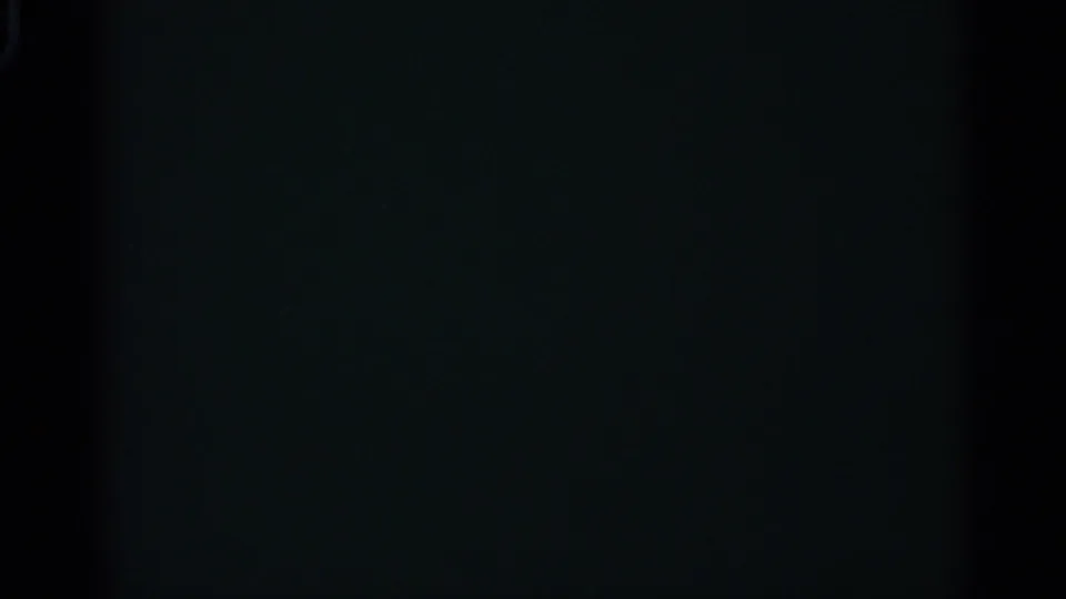 Near-black ending frame from the 1965 Nazaré 8mm clip with minimal visible exterior detail.