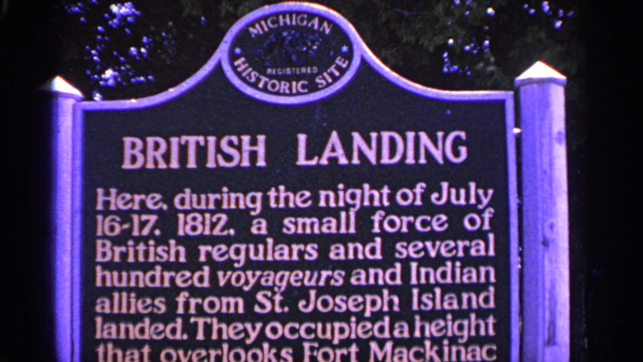 Closer view of the British Landing marker with readable upper text.