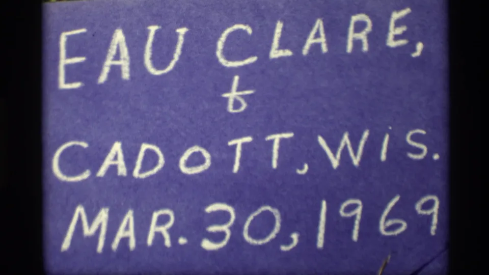 Handwritten purple title card identifies Eau Claire and Cadott, Wisconsin, with the date March 30, 1969.