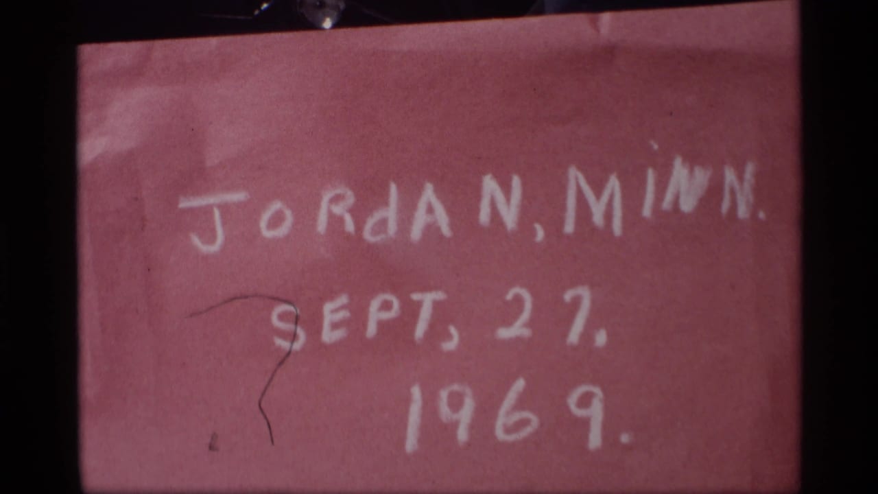 Pink handwritten title card reading Jordan, Minn., Sept. 27, 1969.