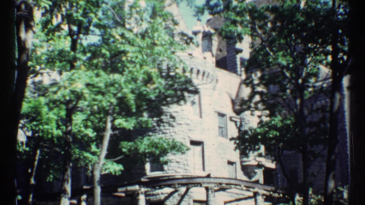 Masonry building seen through trees from a similar outdoor angle.