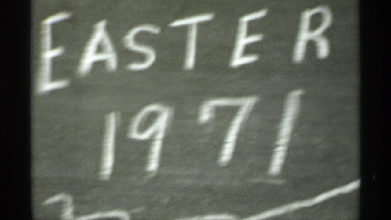 Handwritten title card reads EASTER 1971 in pale letters on a dark background.