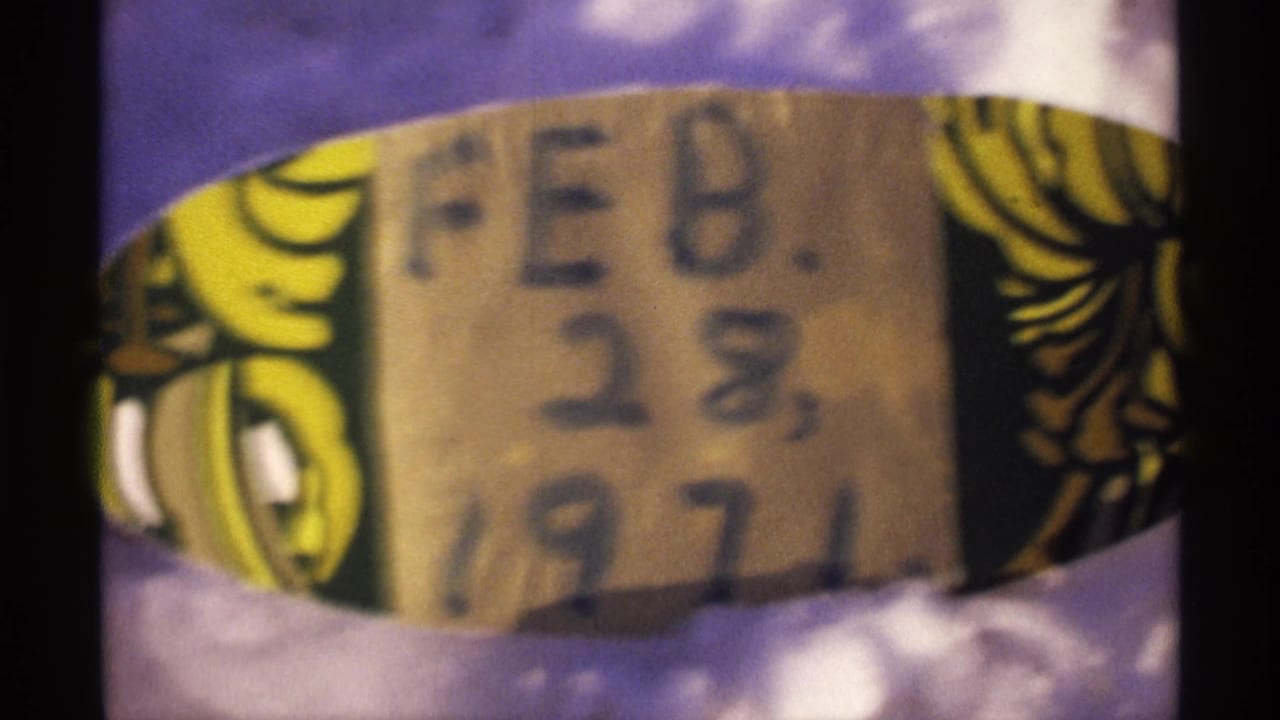Close-up of the same handwritten FEB. 28, 1971 reel label, slightly soft and cropped.