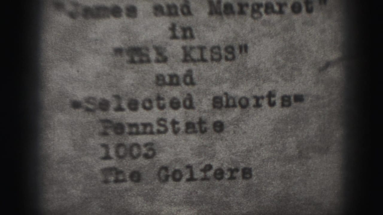 Typewritten title card with partial credits and selected shorts listed.