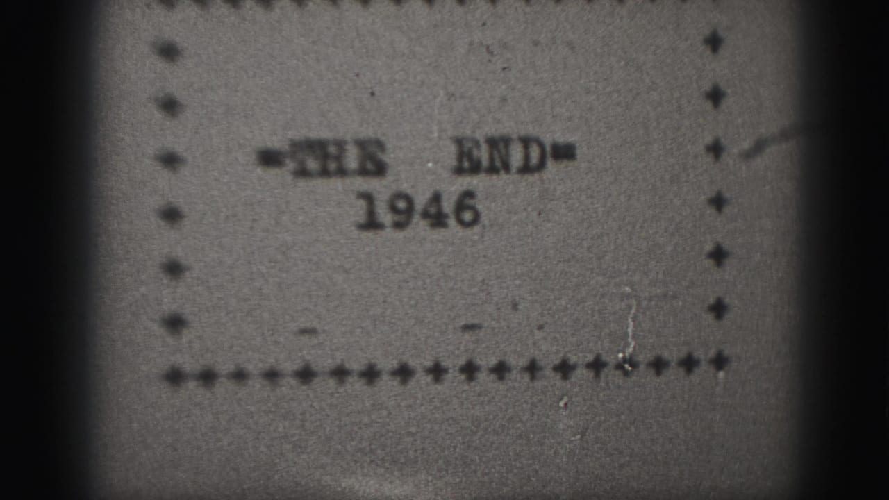 Repeated 8mm end card frame with centered '=THE END= 1946' text and border.