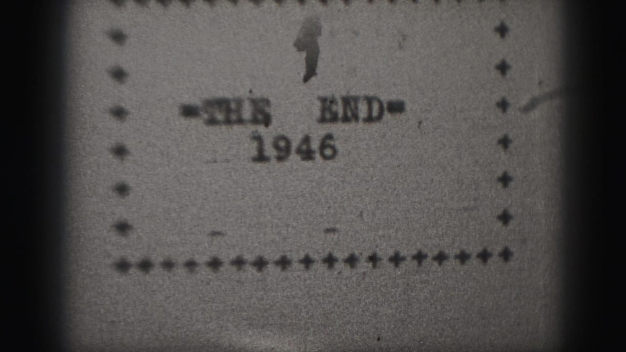 THE END title card with 1946 printed below and sprocket-edge framing.