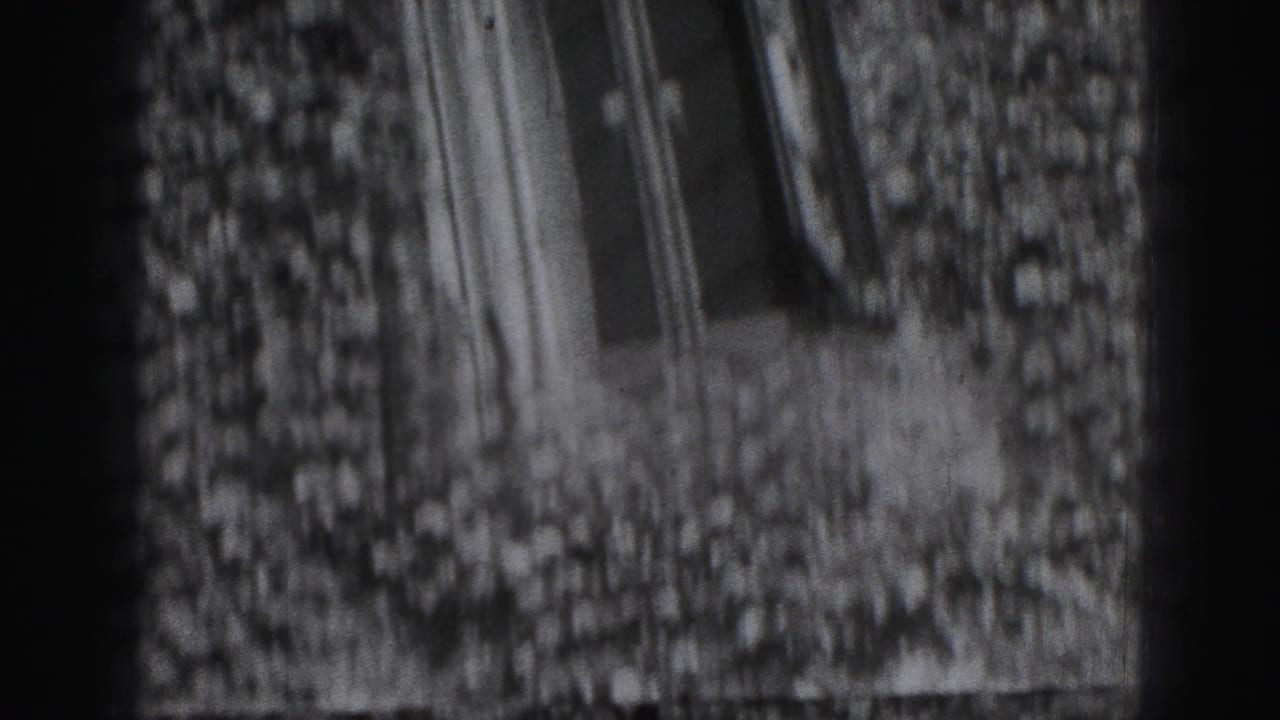 Close view of ivy and angled building details in soft black-and-white focus.