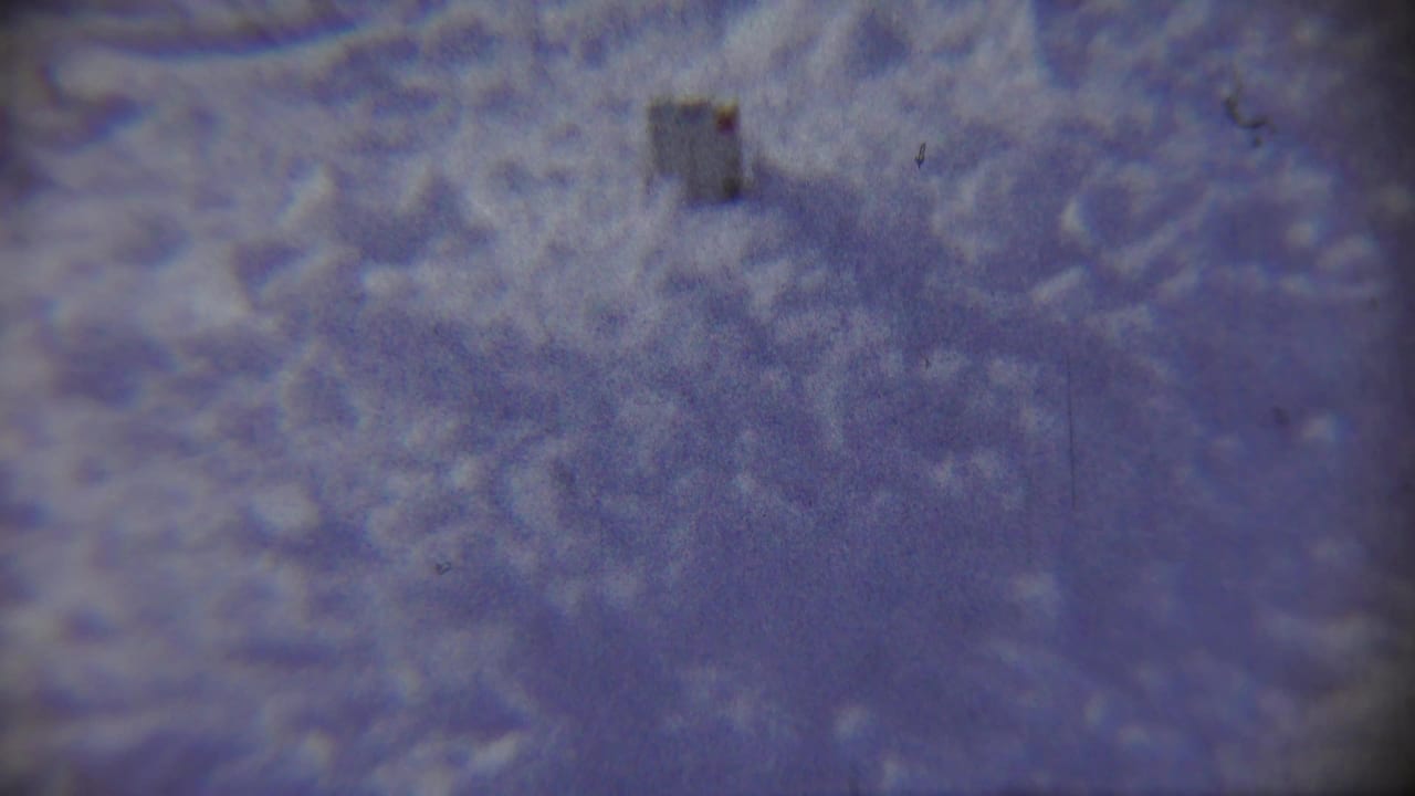 1959 Chadron, Nebraska winter landscape showing heavy snow, bare trees, and soft faded 8mm color.