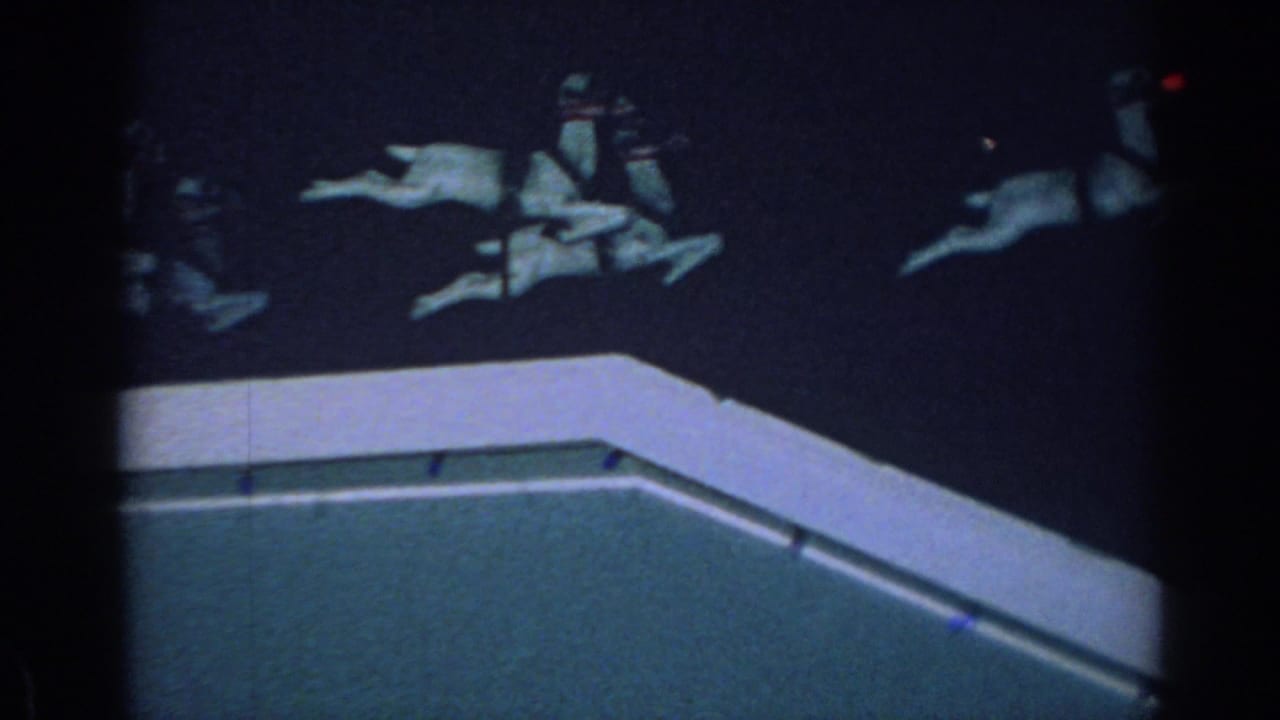 Rooftop holiday reindeer display with several figures near the roofline.