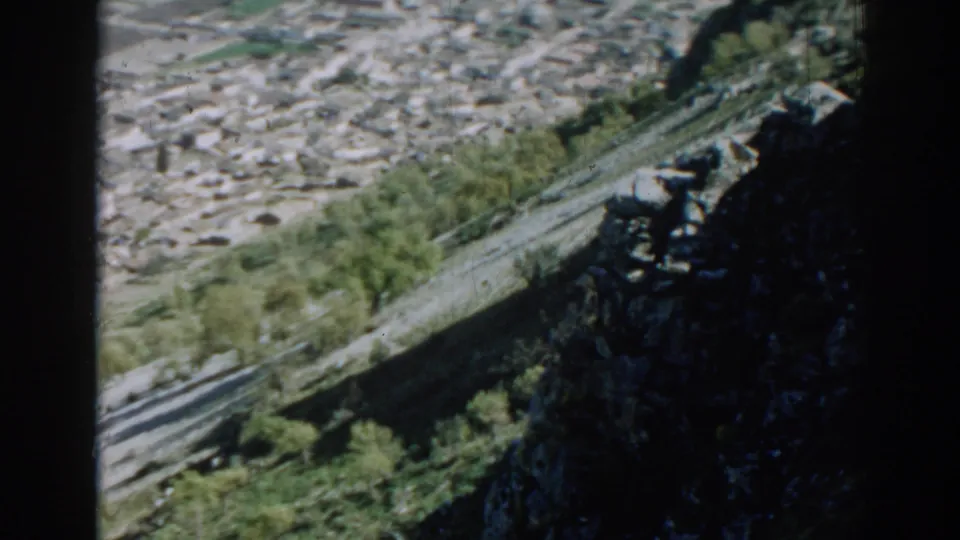 High vantage view over Izmir, Turkey, with hillside foliage and a dense cityscape below.