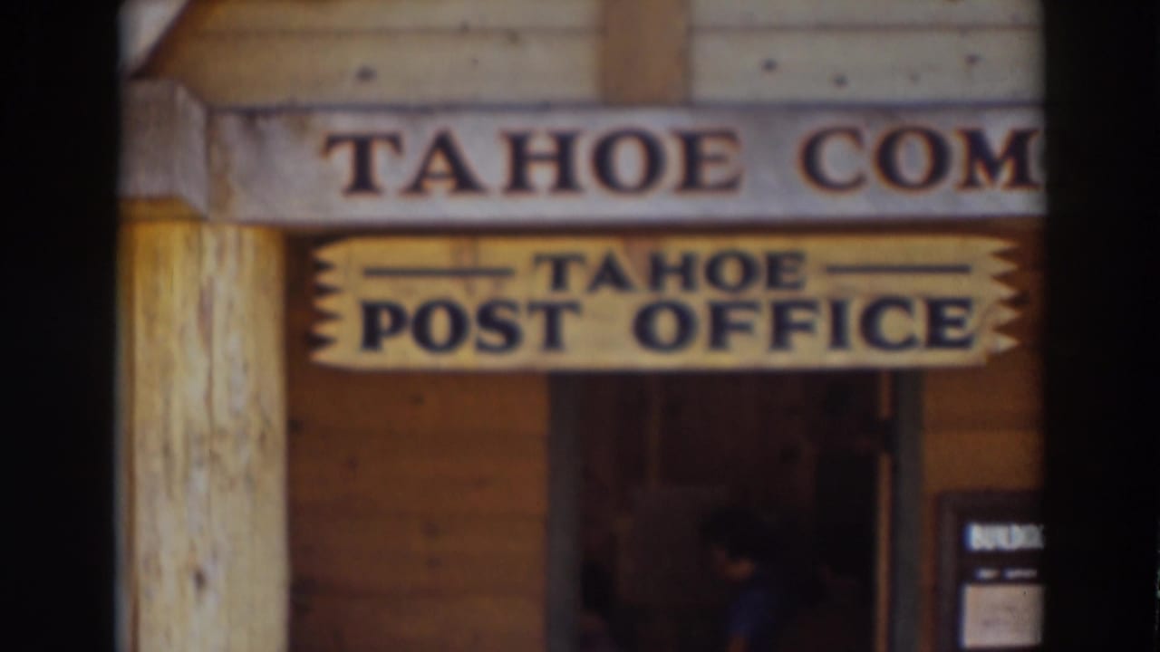 The Truckee storefront remains centered on the Tahoe Post Office sign, with a doorway and posted notice area visible at the side.