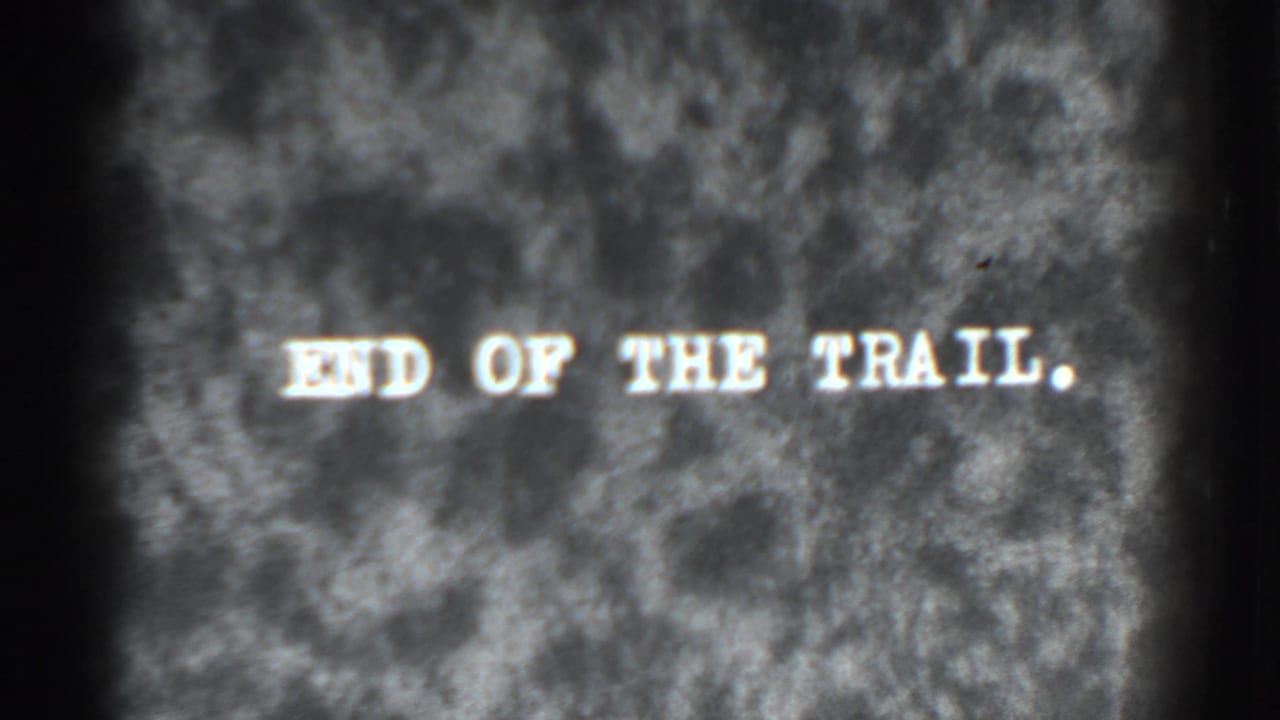 End title card with white text on a grainy dark field.