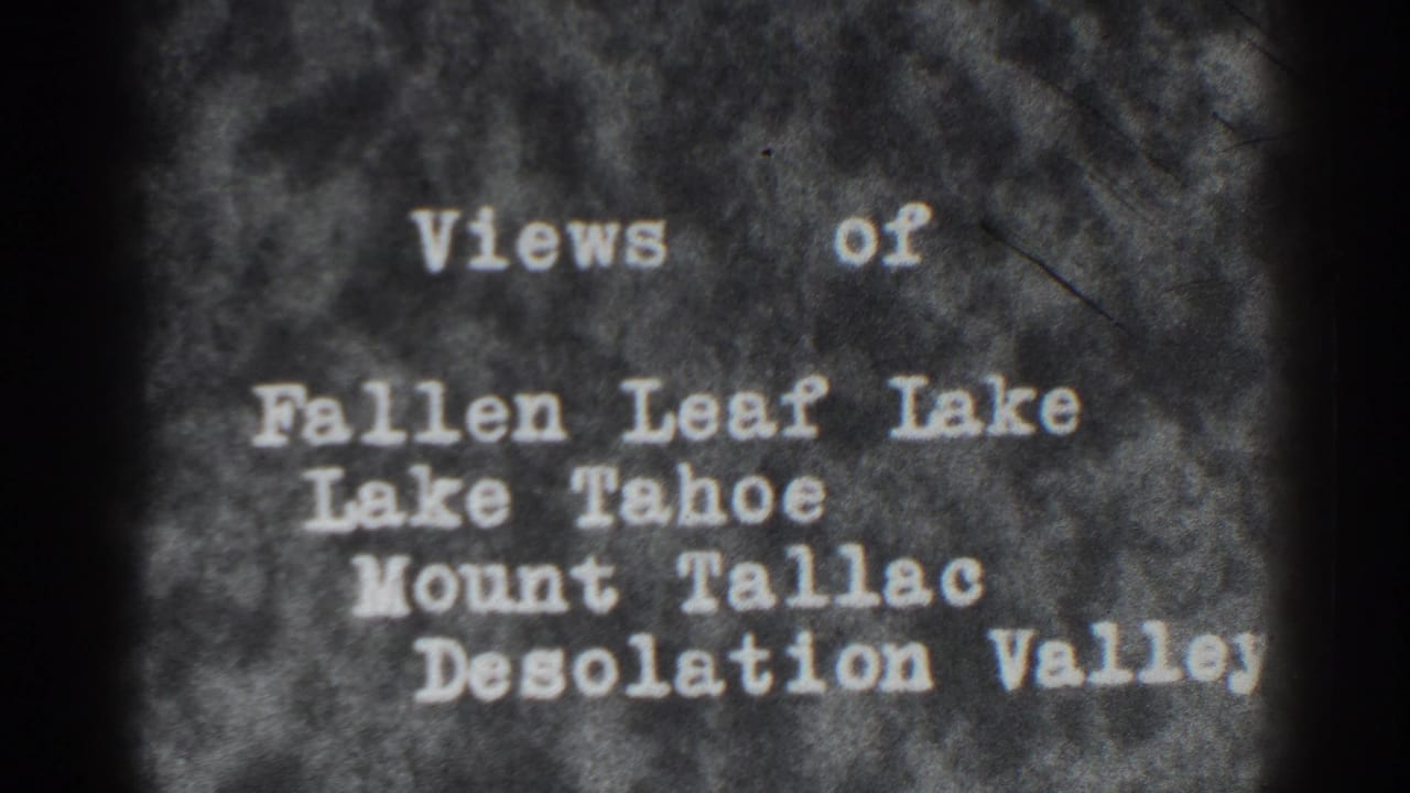 Repeated typed title card with Tahoe-area scenic locations on textured film.