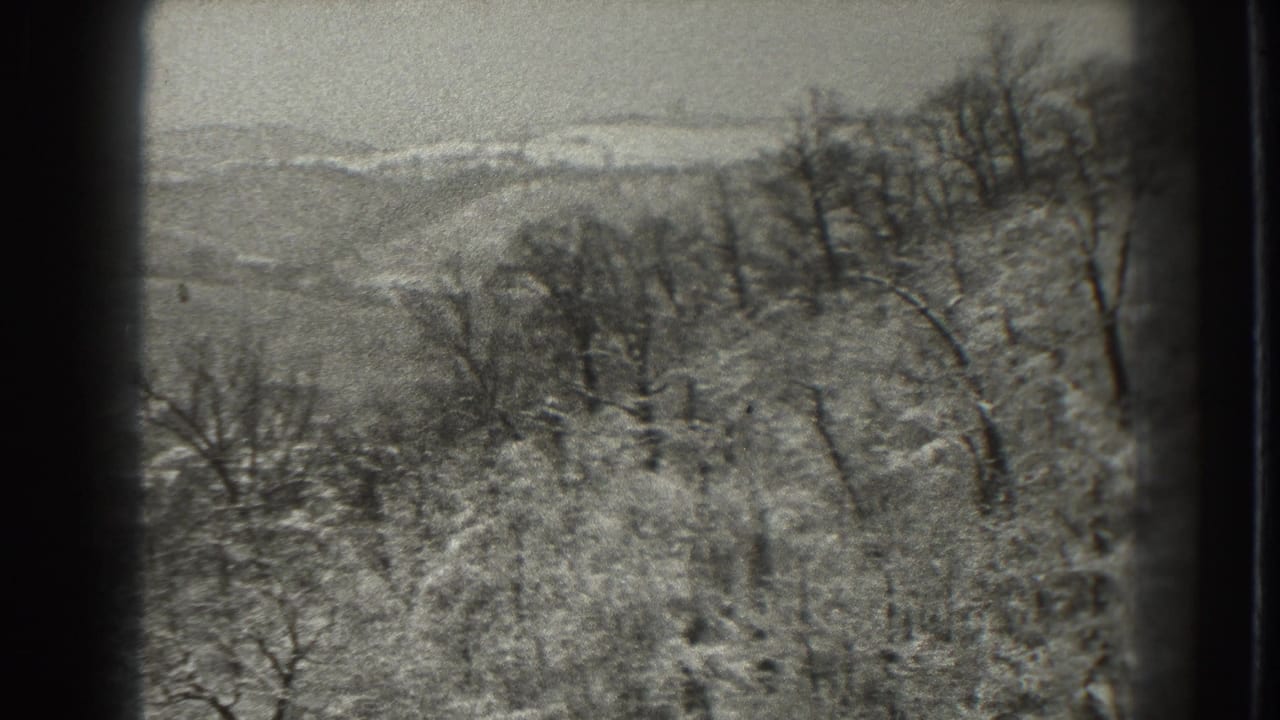 Martinsburg, West Virginia winter landscape in 1938, with leafless trees, light snow cover, and distant hills under a muted sky.