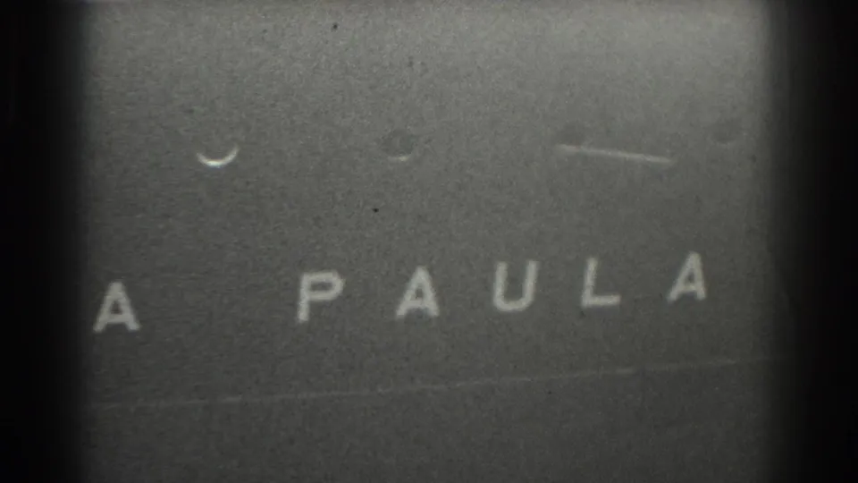 1939 San Francisco 8mm frame with PAULA visible in white capital letters on a dark vessel surface.