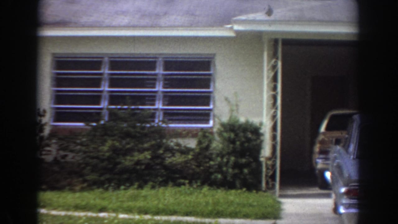Single-story house with louvered window, shrubs, lawn, and driveway edge.