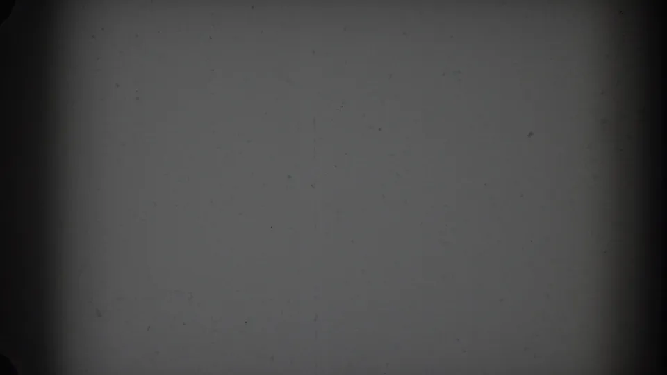 1967 Sydney 8mm frame with a grey static-like screen, dark edge falloff, dust marks, and central vertical banding.