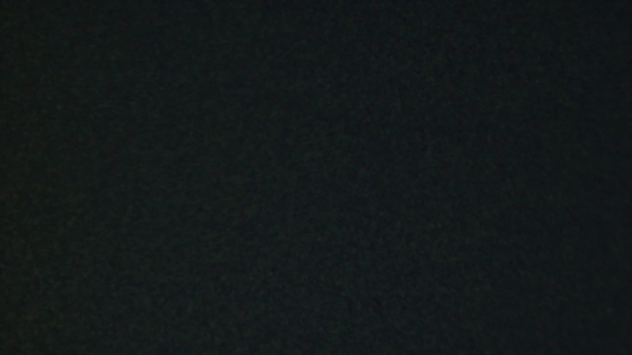The 1959 Paramus home-movie frame is underexposed, with only faint shaded forms from the outdoor setting visible.
