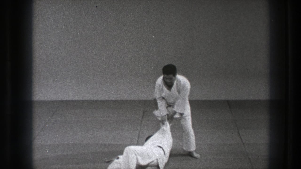 Man in white gi stands over his partner after a throw.
