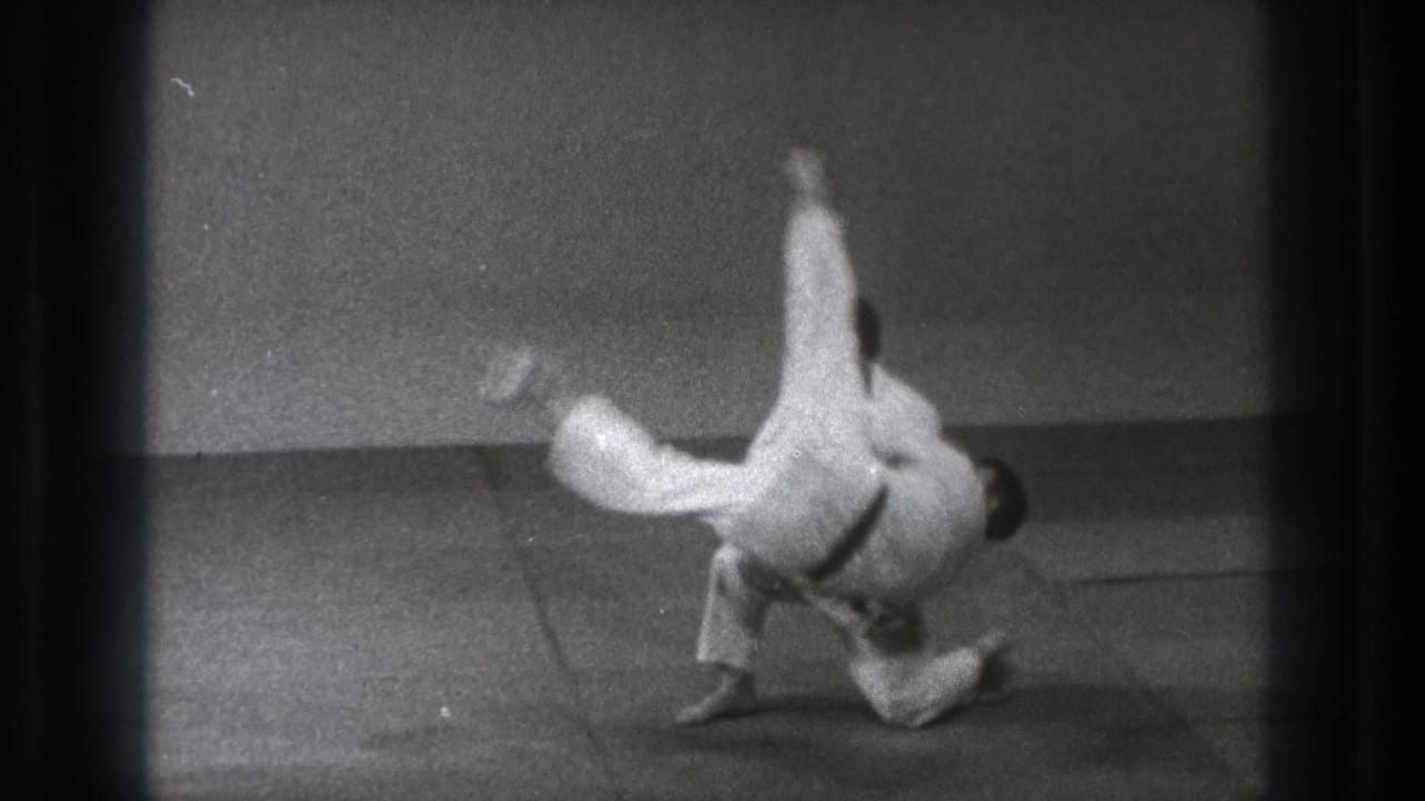 In the Tokyo judo session, one practitioner drives through a hip throw while the other rises upside down above the mat.