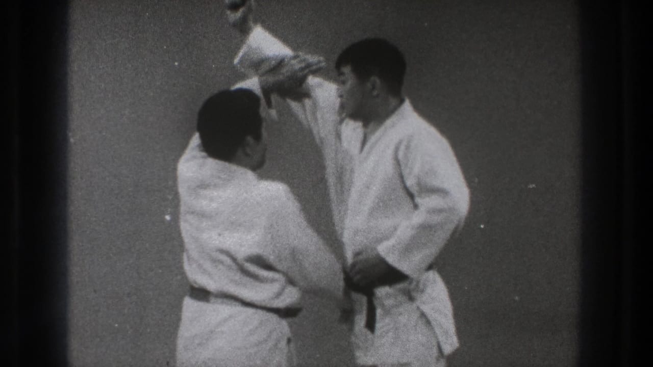 Two martial arts practitioners hold position during the start of a throw.