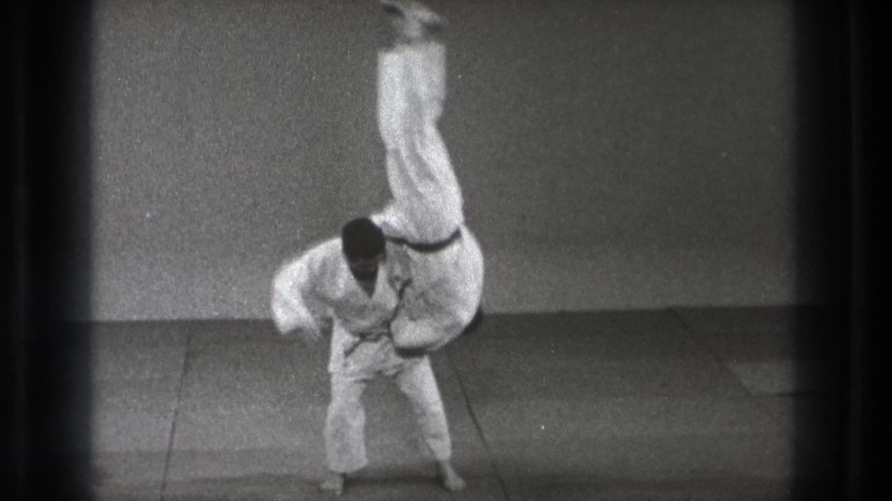 The throw begins as one martial artist pivots while his partner lifts nearly vertical above the mat in a Tokyo indoor practice setting.