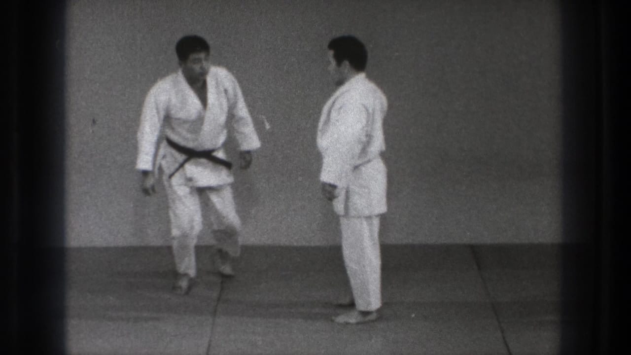 Two adult practitioners in gi face each other on the mat, appearing to reset or bow after the judo technique.