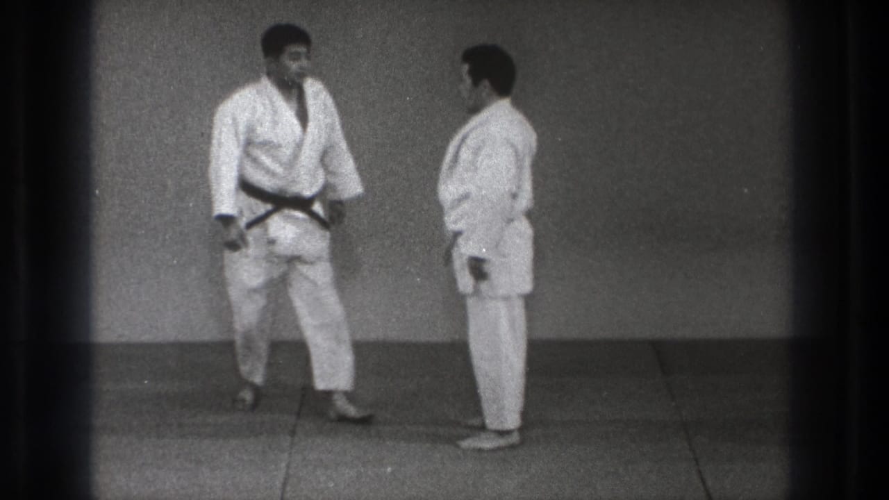 Two adult judo practitioners face one another in a Tokyo dojo, suggesting a pause or respectful reset after training.
