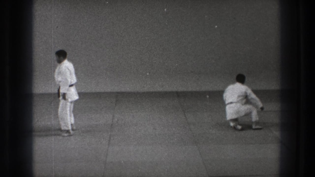 After the technique, one gi-clad man stands while the other sits on the mat in a plain Tokyo training room.