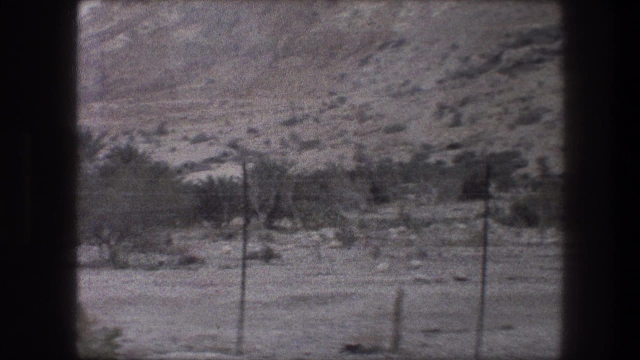 Wire fence and posts across sandy ground below a rocky hillside.