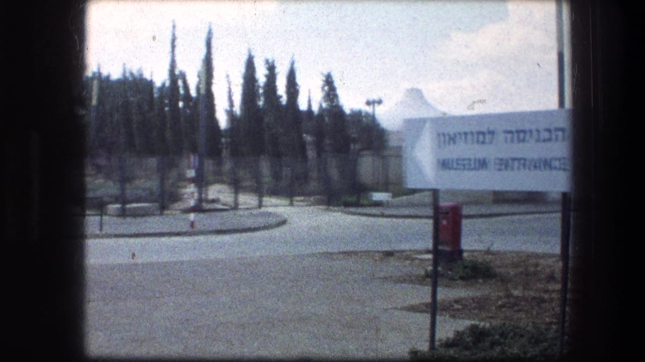 Roadway beside trees and a bilingual museum entrance sign.