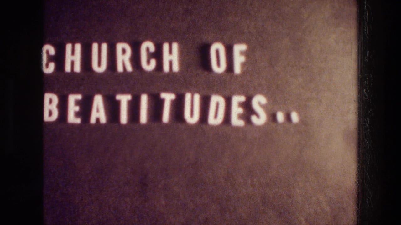Title card reading CHURCH OF BEATITUDES against a dark brown background.
