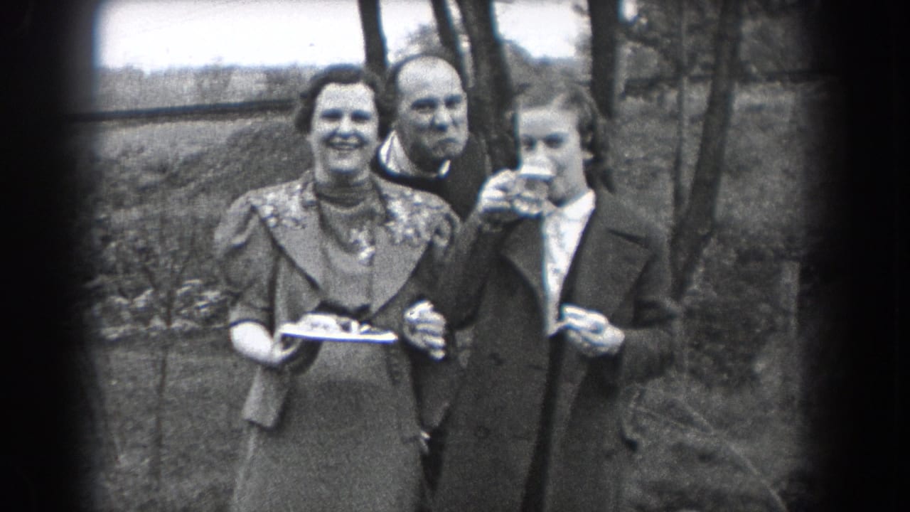 Three adults appear outdoors in Reading, Pennsylvania, with one woman raising a glass as the others face the camera.