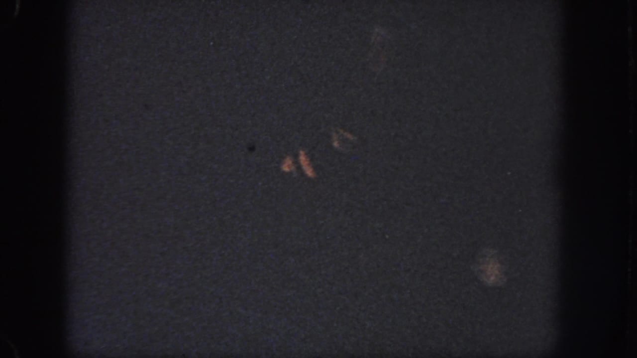 1951 Georgia 8mm frame showing dark water, faint orange highlights, film grain, and visible gate edges.