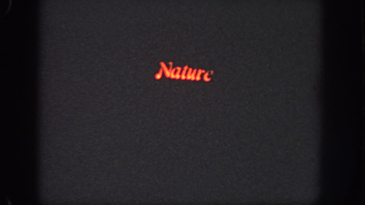 1951 Georgia 8mm frame with a dark background and a red title-like word reading Nature near the lower right.