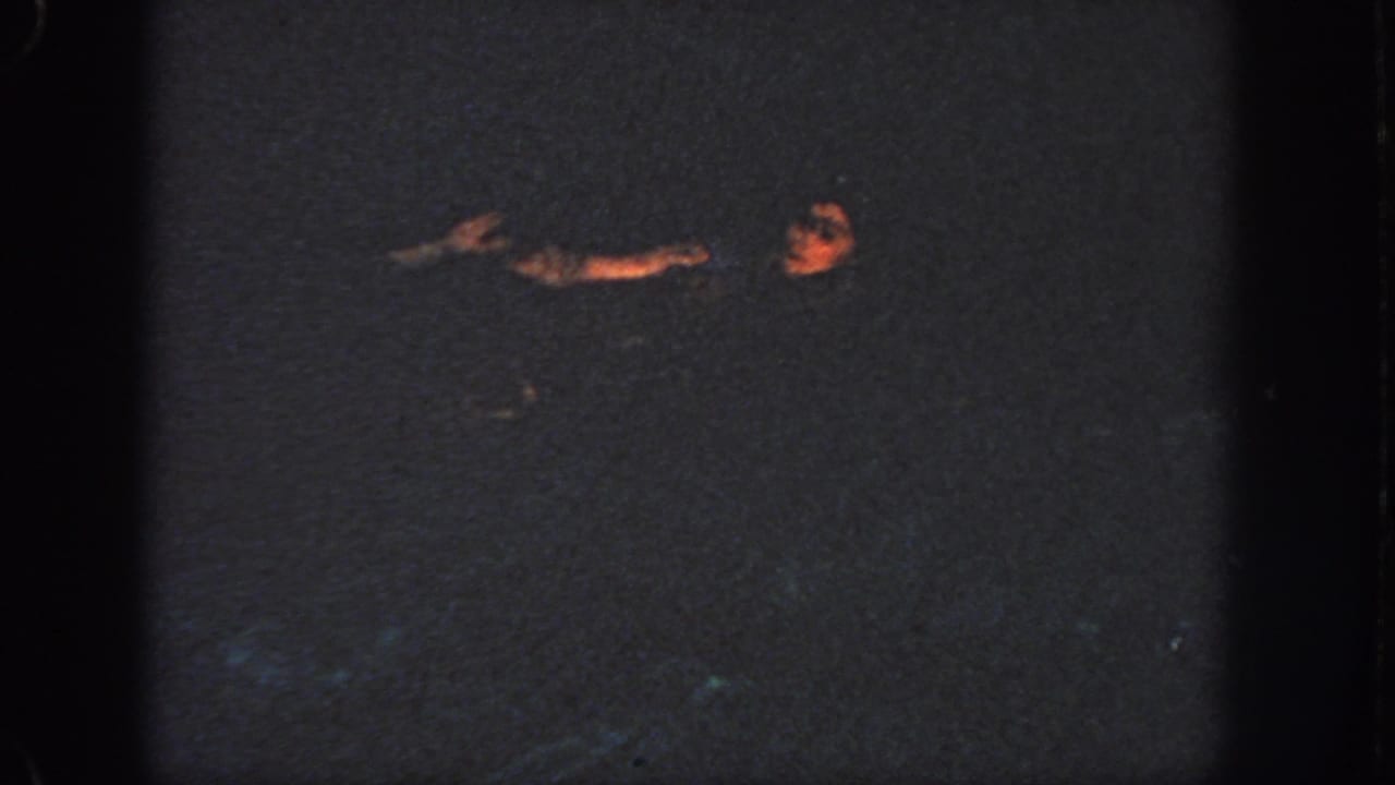 1951 Georgia home-movie frame of a woman in a dark pool, seen in partial profile with one arm extended across the water.