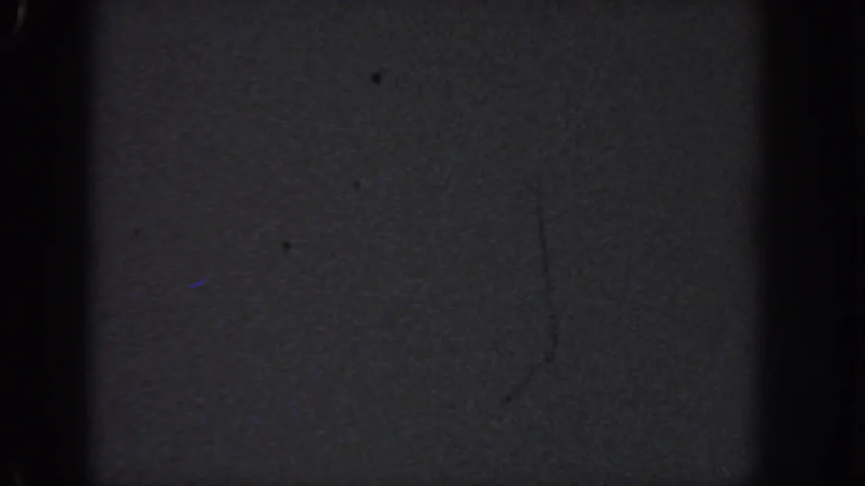 Low-exposure 8mm night frame from Georgia, 1951, showing darkness, grain, and subtle physical-film marks.