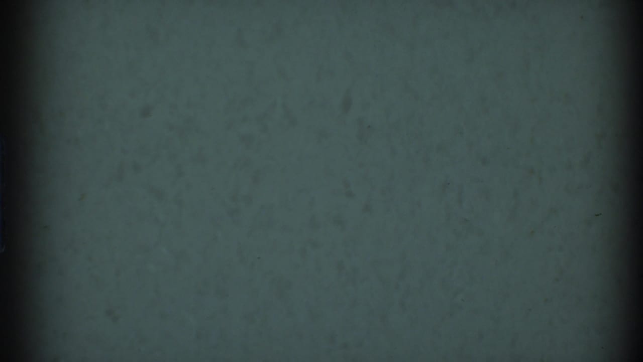 Dark green-gray textured film frame with vertical shadow bands and grain.