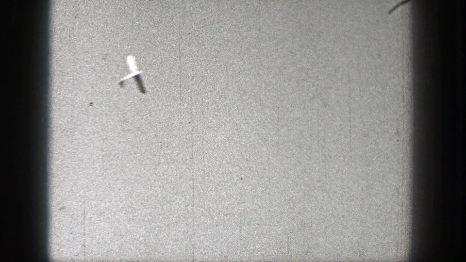 A small glider appears lower left against the open sky, captured in grainy 1938 Washington home-movie footage.