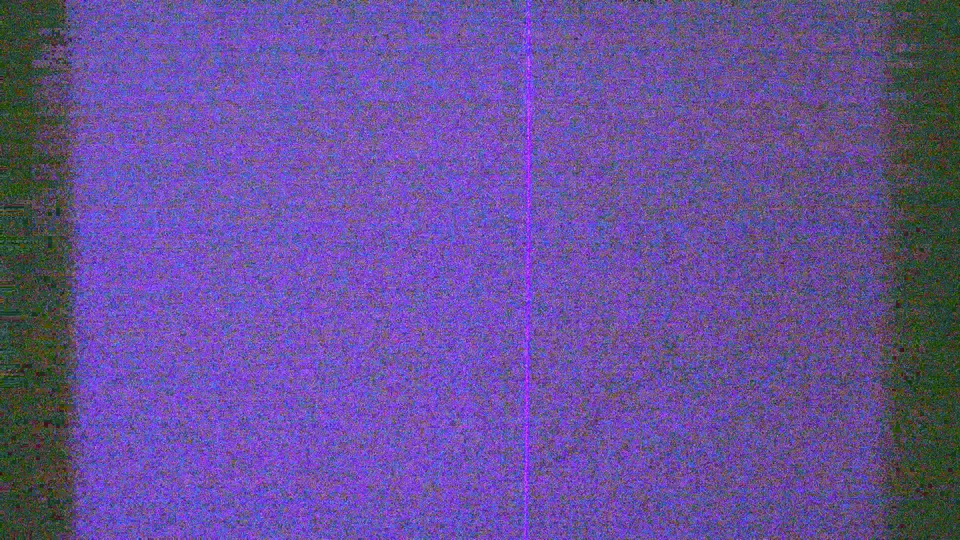 Color-shifted 8mm frame from the Arizona driving clip, largely purple with faint landscape shapes and film wear still visible.