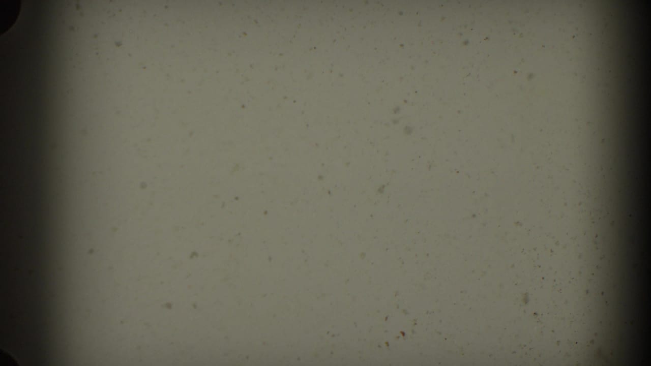 1964 8mm footage from Pequot Lakes, Minnesota showing pale film texture, dust specks, and dark gate shadowing.