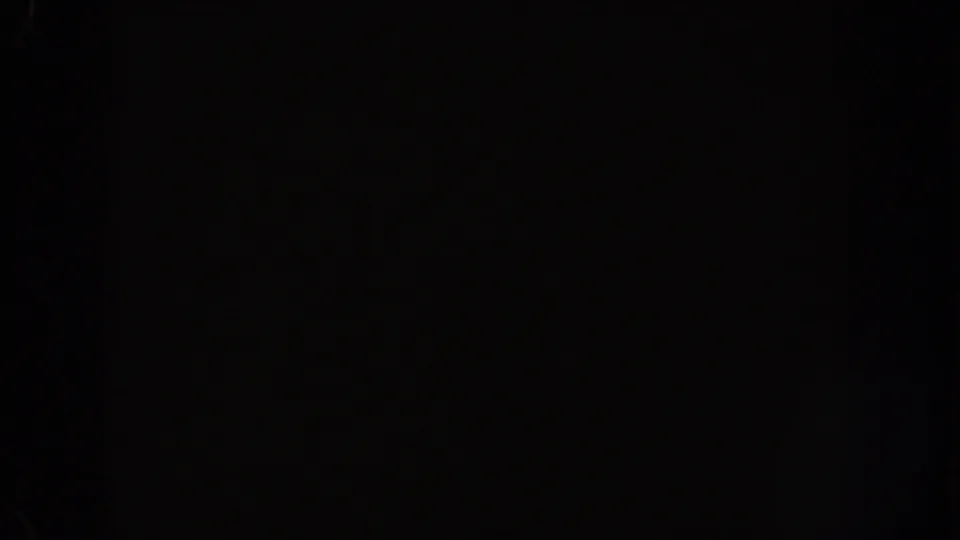 Final dark 1962 Disneyland ride-interior frame with minimal visible detail, faint scratches, and subtle light variation in black shadows.