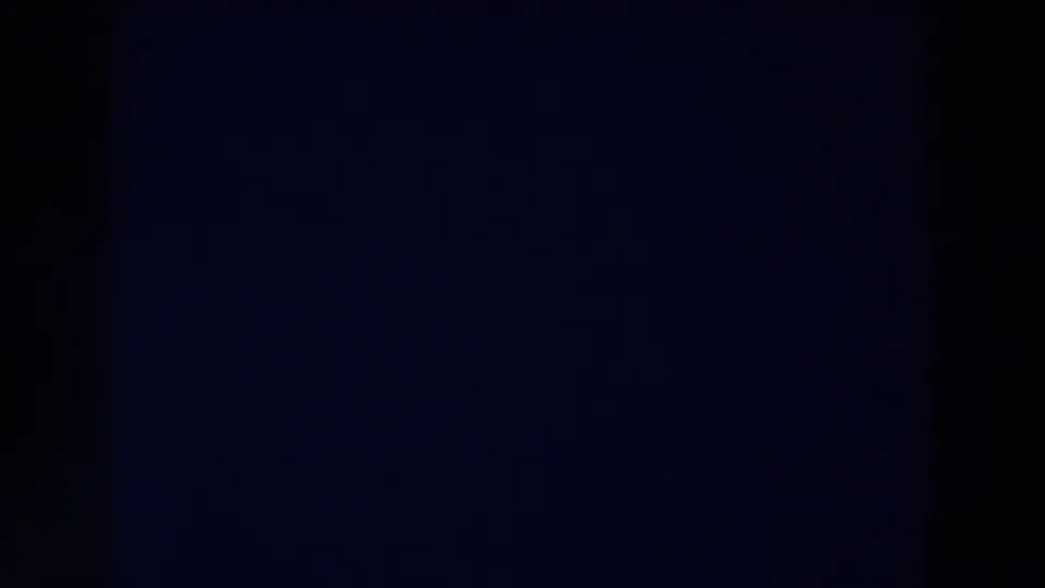 Underexposed 8mm frame from the Michigan 1959 clip with blue-black tones, broad shadow, and visible grain texture.